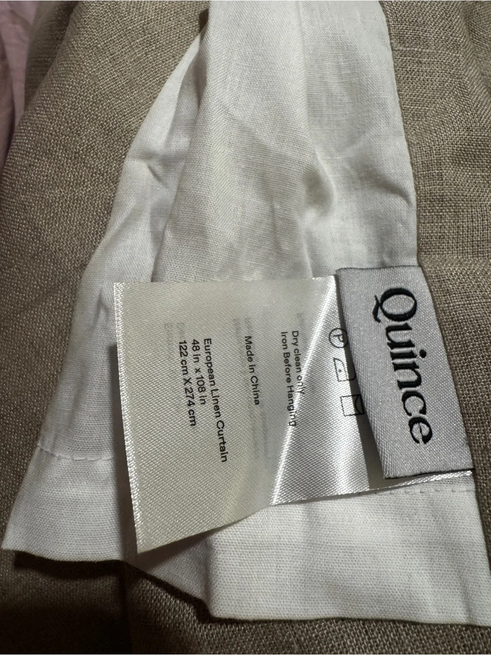 NWOT Quince European Linen Curtain - Single Panel in Flax - 48” x 108”